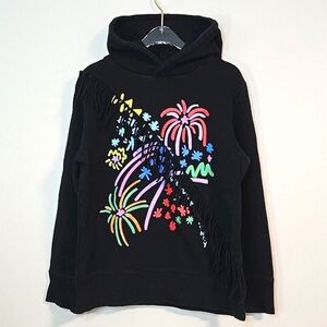 Stella McCartney Black Fireworks Hoodie W/ Fringe, Size 6-8 ~ VGUC